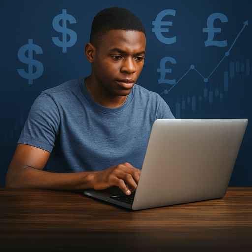 Upward habits. learn how to trade forex in Nigeria A Nigerian guy with his laptop googling how to learn forex trading in Nigeria.